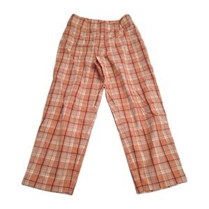 Crossroads Capri Ankle Length Women's Size 10 Orange Plaid Checkered Side Zip